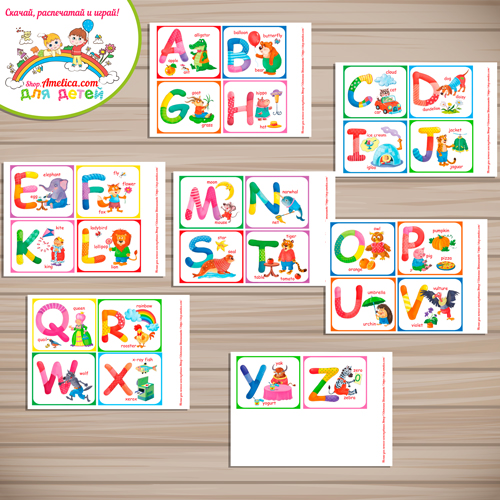 Развивающий набор флеш - карточки «English alphabet».