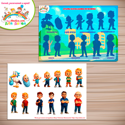 Дидактическая игра - презентация для детей «Этапы взросления человека - мужчина»-2 вариант Дидактическая игра - презентация для детей «Этапы взросления человека - мужчина»-2 вариант