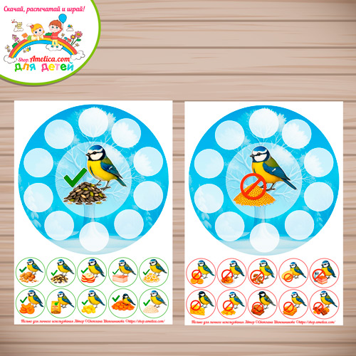 Дидактическая игра - сортировка для детей «Чем можно кормить синиц, а чем нельзя!». Дидактическая игра - сортировка для детей «Чем можно кормить синиц, а чем нельзя!»