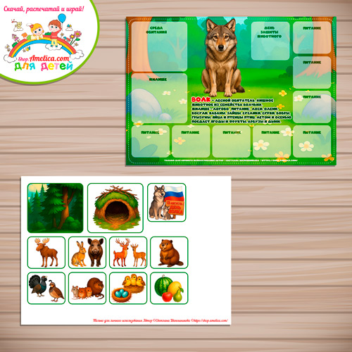 Дидактическая игра для детей на 13 Августа - День Волка «Животные леса - Волк» Дидактическая игра для детей на 13 Августа - День Волка «Животные леса - Волк»
