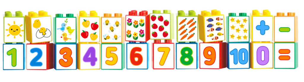 Картинки для кубиков «Lego Duplo» «Счёт от 0-10 для малышей»