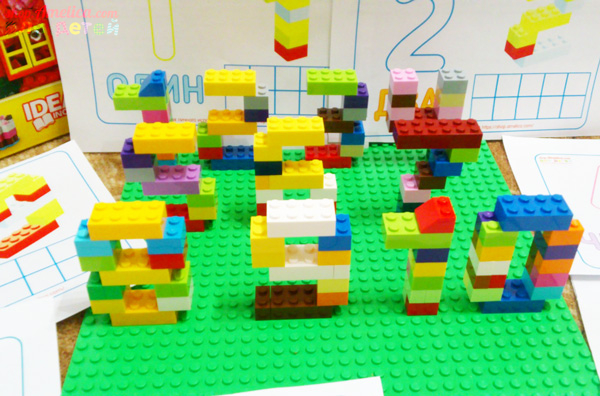 Шаблоны для занятий с пластилином и кубиками LEGO, цифры из кубиков LEGO