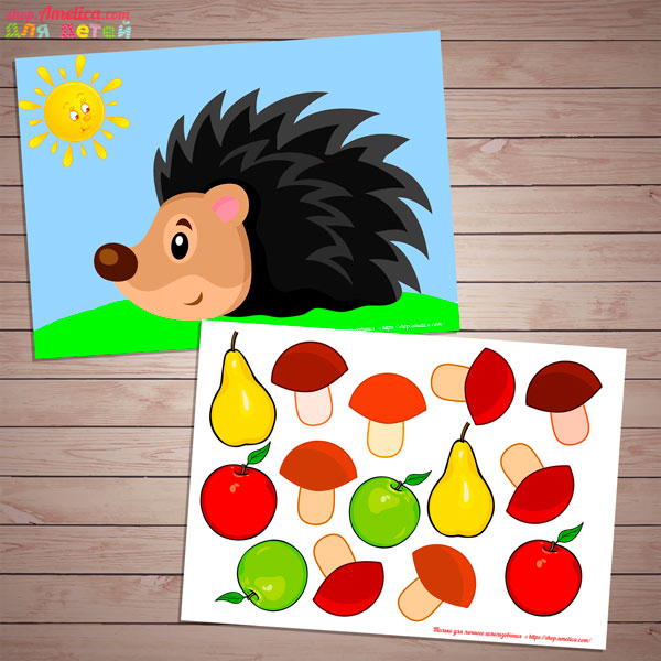 Аппликация для детского сада, аппликация на тему осень, детская аппликация осень, аппликация ёжик, аппликация ёжик для детского сада