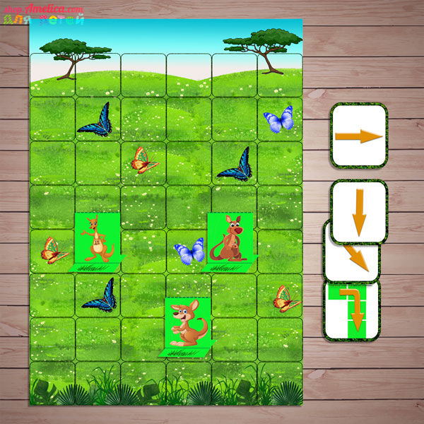 Настольные игры скачать для печати, развивающая игра «Прыжки кенгуру»