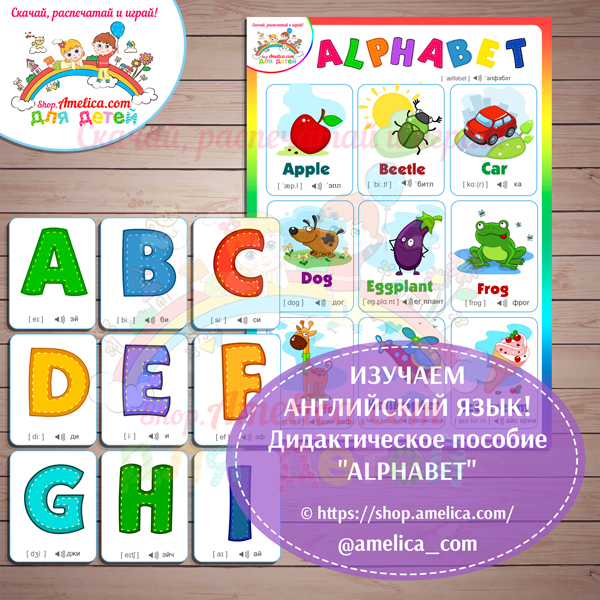 Развивающее демонстрационное пособие "ALPHABET" - "Английский алфавит для детей!".