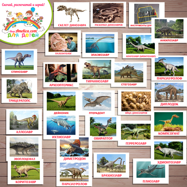 Тематический комплект "Юный палеонтолог! Изучаем динозавров!". Тематический комплект развивающего материала для детей скачать 