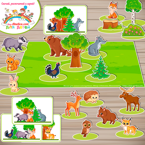 Игра — головоломка на развитие у детей пространственного мышления «Расположи по образцу — Лес»