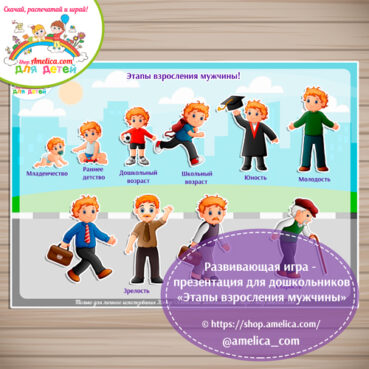 Дидактическая игра - презентация для детей «Этапы взросления человека - мужчина».