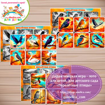 Дидактическая игра - лото «Перелётные птицы»- 3 вариант