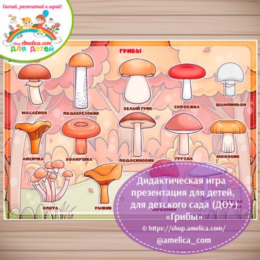 Дидактическая игра - презентация «Грибы» - 2 вариант