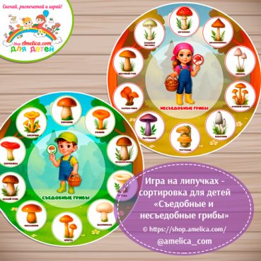 Дидактическая игра - сортировка «Съедобные и несъедобные грибы».