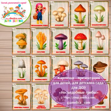 Карточки - презентации для дошкольников «Несъедобные грибы»