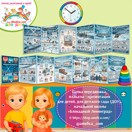 Папка-передвижка, плакаты - презентации (наглядный материал)на 27 Января - День снятия блокады Ленинграда «Блокада Ленинграда»